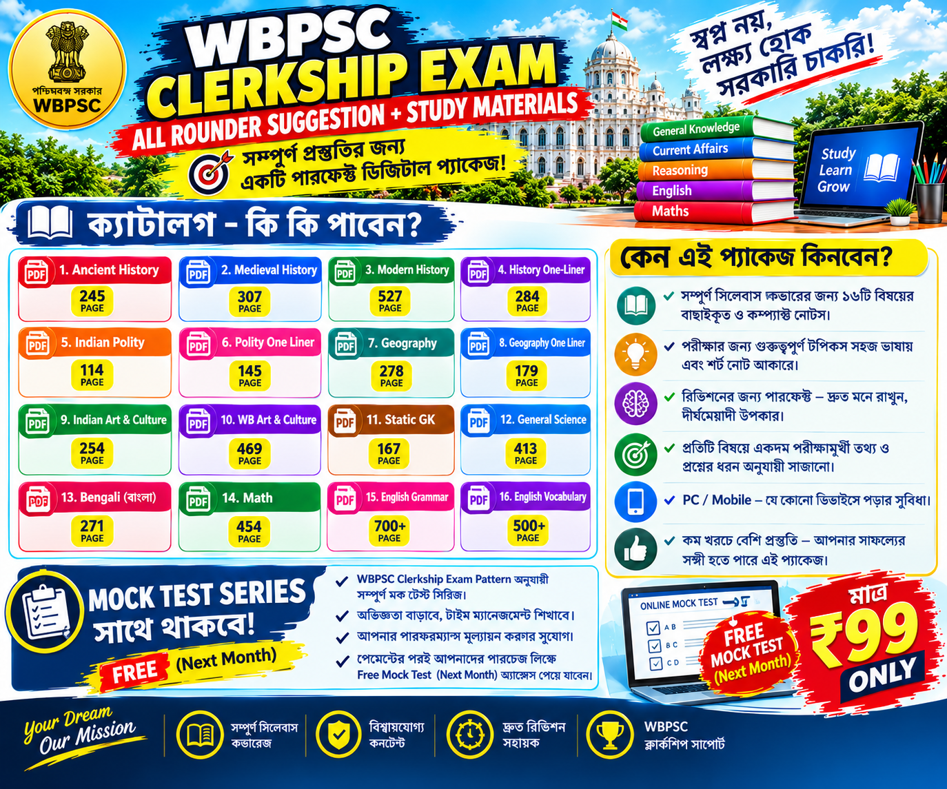 WBPSC CLERKSHIP EXAM 2026